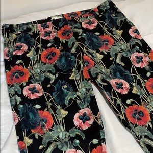 H&M floral print skinny crop pant 14